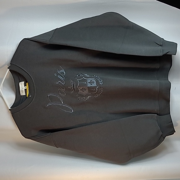 NWT state of mine sweatshirt women size M dark grey PARIS - Picture 2 of 8